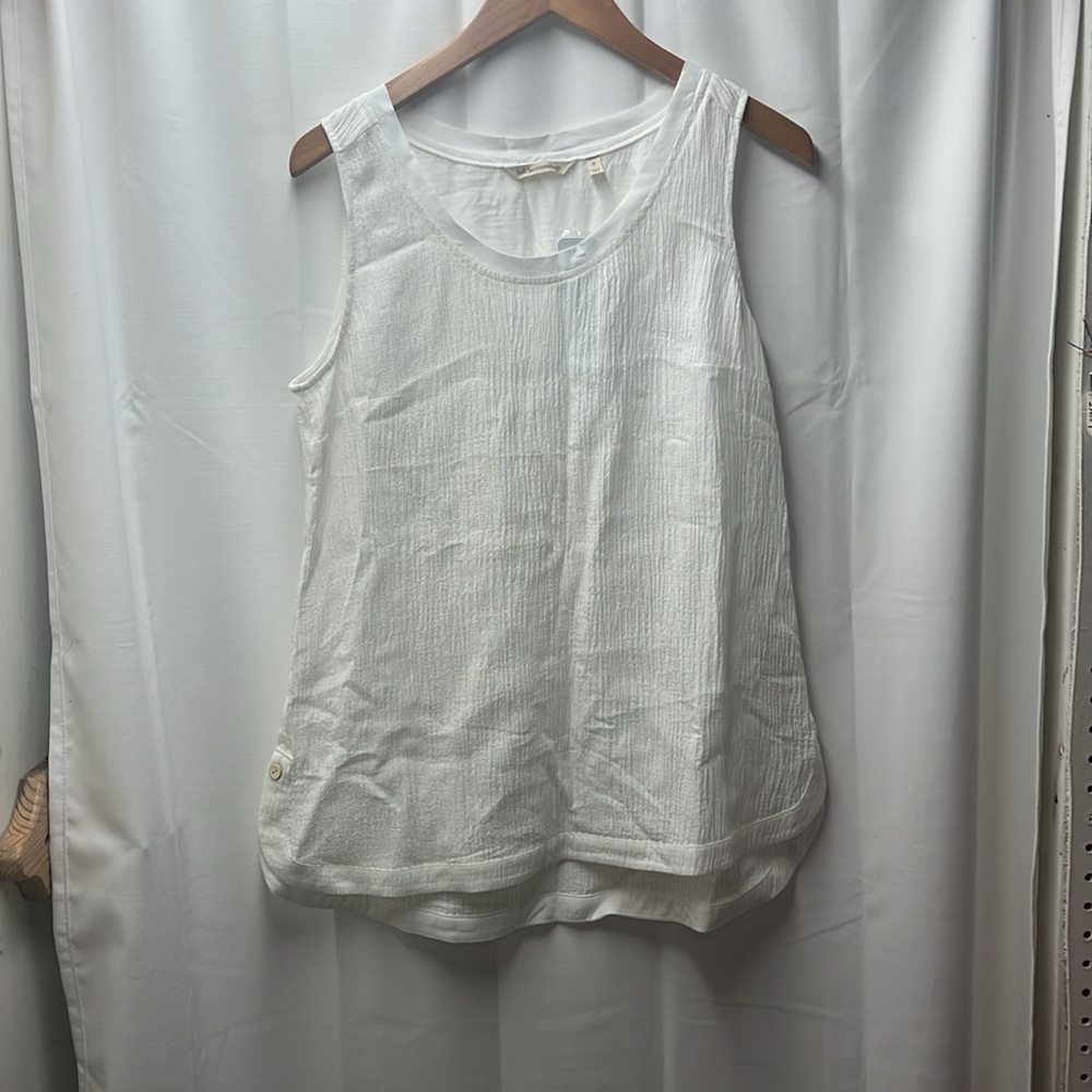 Soft Surroundings Ivory Pearl Oceo Gauze Tank- S - Picture 4 of 7